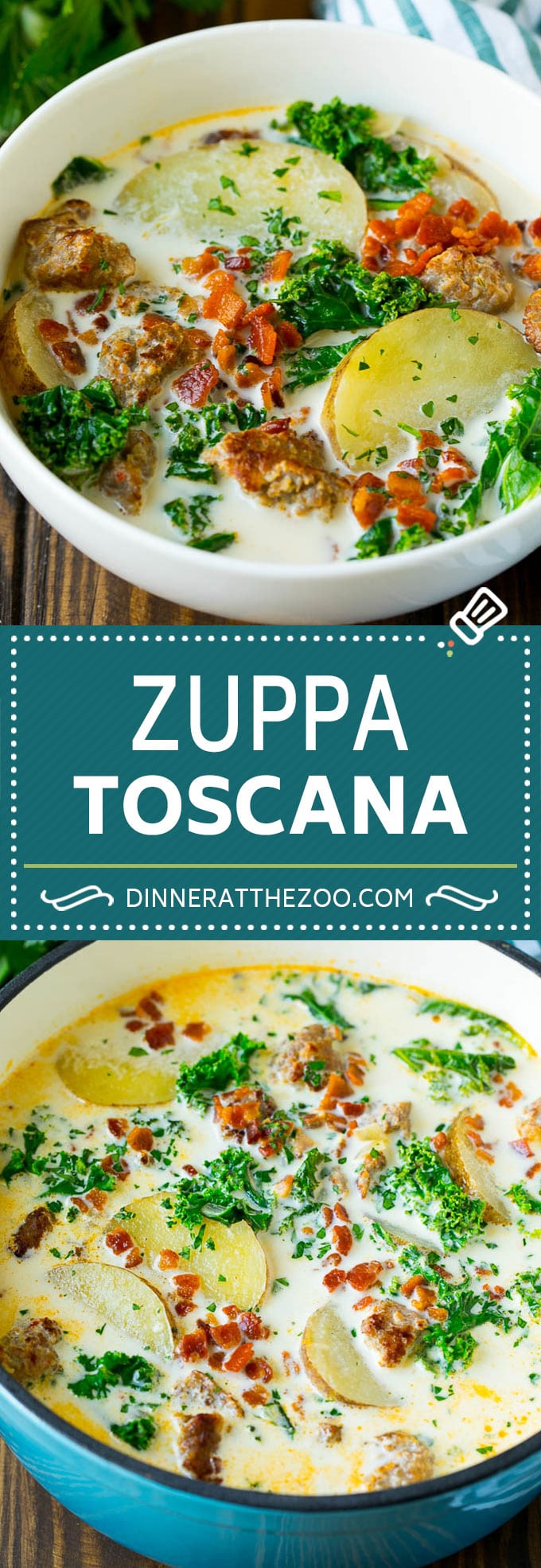 Zuppa Toscana Recipe | Sausage and Potato Soup #soup #sausage #bacon #potato #kale #italianfood #dinner #fuyos
