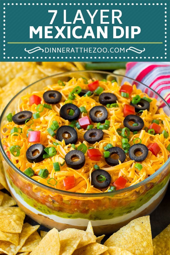 7 Layer Dip Recipe | Mexican Dip #beans #dip #appetizer #avocado #salsa #fuyos