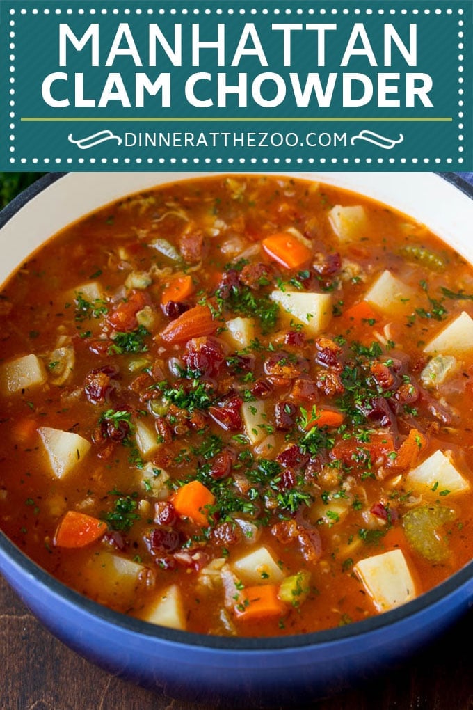 Manhattan Clam Chowder Recipe | Red Clam Chowder #chowder #soup #seafood #clams #bacon #dinner #fuyos