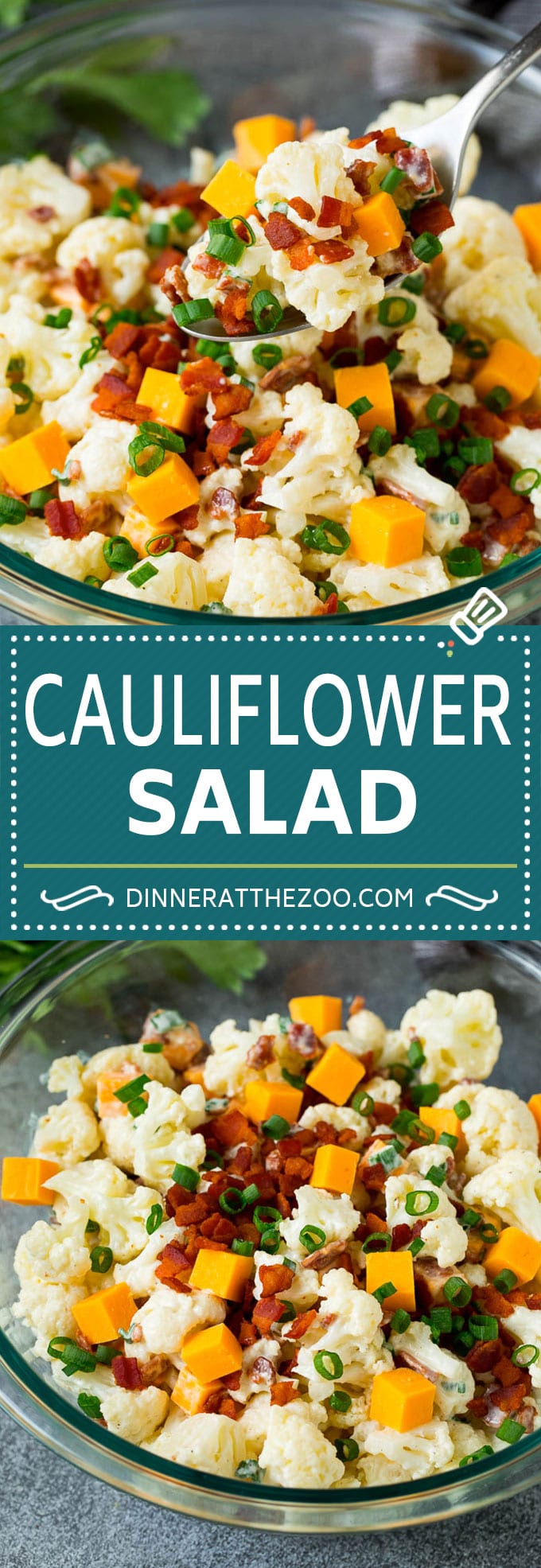 Cauliflower Salad Recipe #salad #cauliflower #bacon #lowcarb #keto #dinner #fuyos