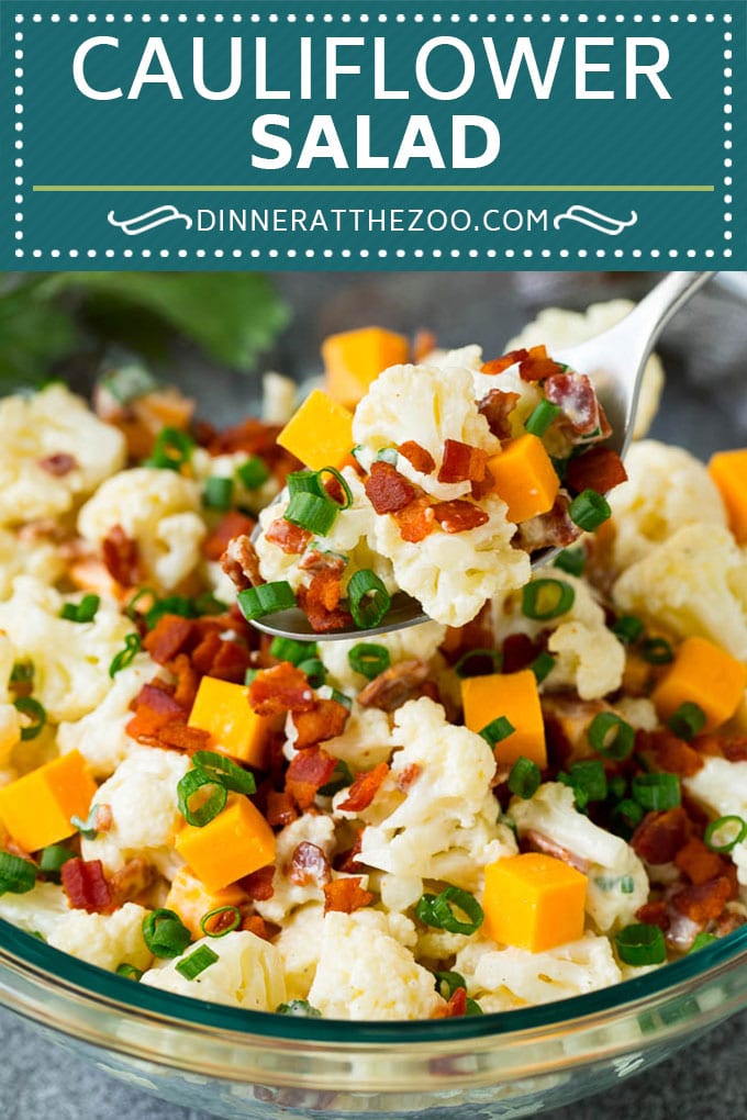 Cauliflower Salad Recipe #salad #cauliflower #bacon #lowcarb #keto #dinner #fuyos