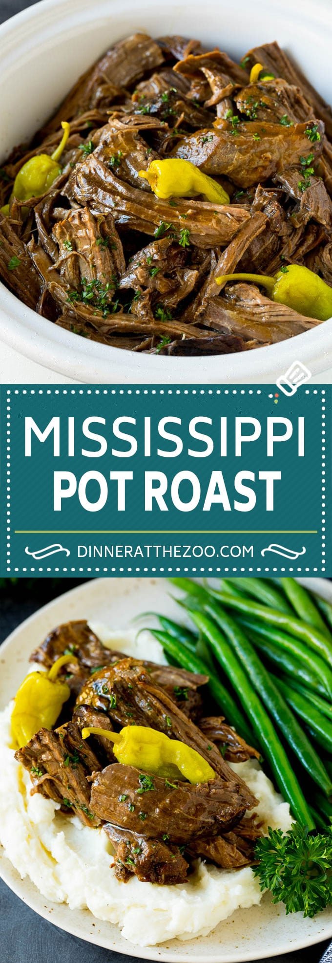 Mississippi Pot Roast #slowcooker #potroast #beef #crockpot #dinner #fuyos