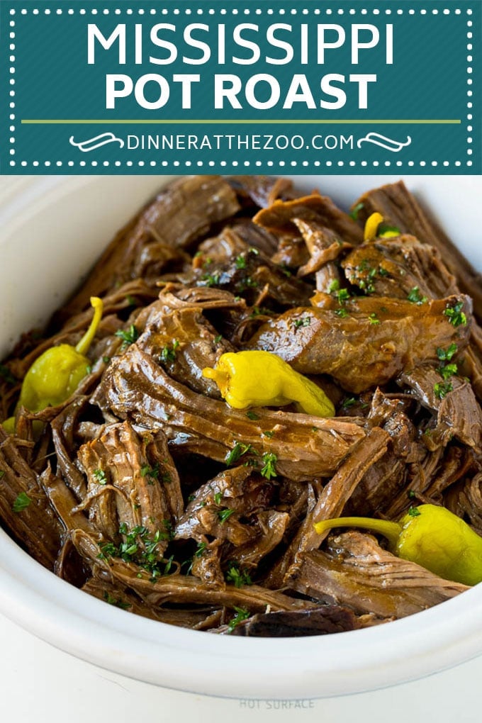 Mississippi Pot Roast #slowcooker #potroast #beef #crockpot #dinner #fuyos