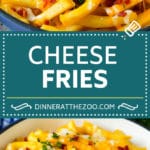 These cheese fries are crispy potatoes topped with plenty of melted cheese, bacon and herbs. #fries #fuyos
