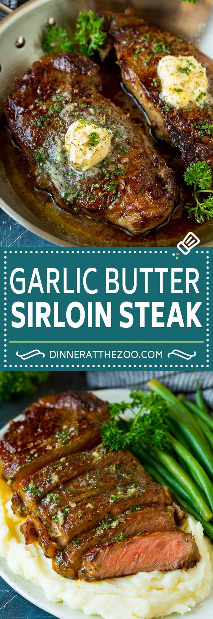 Sirloin Steak with Garlic Butter #steak #beef #dinner #fuyos