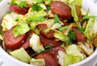 Quick Low Carb Air Fryer Cabbage and Sausage