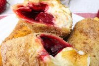 Crispy Air-Fried Strawberry Cheesecake Chimichangas