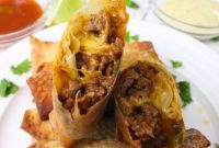 Crispy Air Fryer Beef Taco Egg Rolls