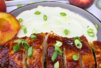 Simple Air Fryer Peach Whiskey BBQ Chicken Recipe