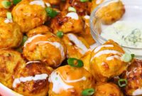 Crispy Zesty Air Fryer Buffalo Chicken Meatballs