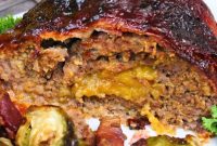 Bacon Wrapped Cheesy Stuffed Meatloaf Air Fryer Oven