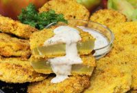 Golden Air Fryer Green Tomatoes with Irresistible Hot Honey Ranch