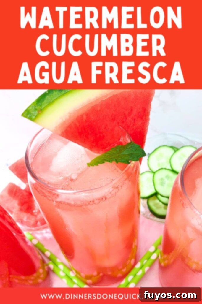 watermelon cucumber agua fresca recipe dinners done quick pinterest