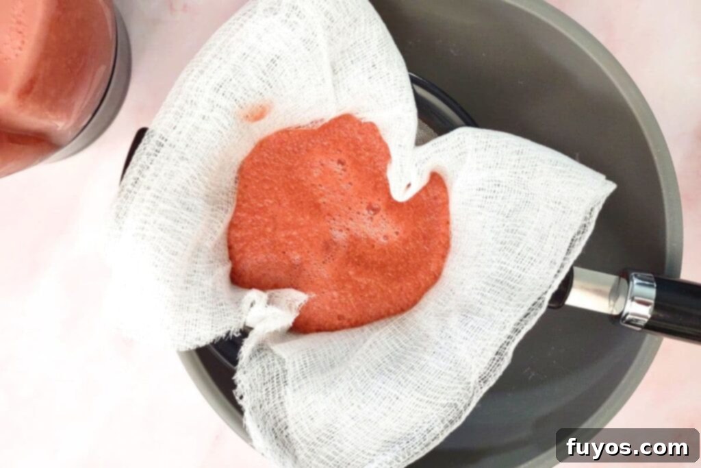 strain liquid through a cheese cloth