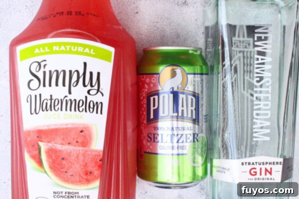 watermelon gin fizz ingredients
