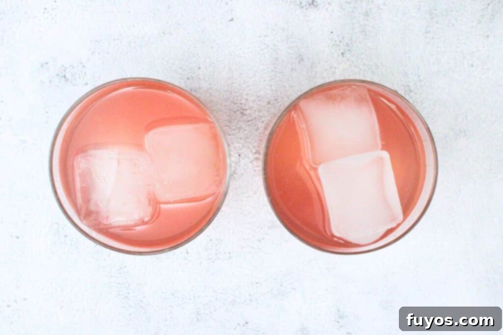 add ice to watermelon gin fizz glass