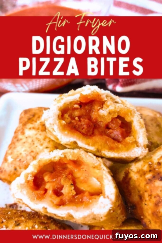 Air Fryer DiGiorno Pizza Bites The Secret to Golden Crispiness 10 Promotional image for DiGiorno Pizza Bites cooked in an air fryer, suitable for Pinterest sharing.