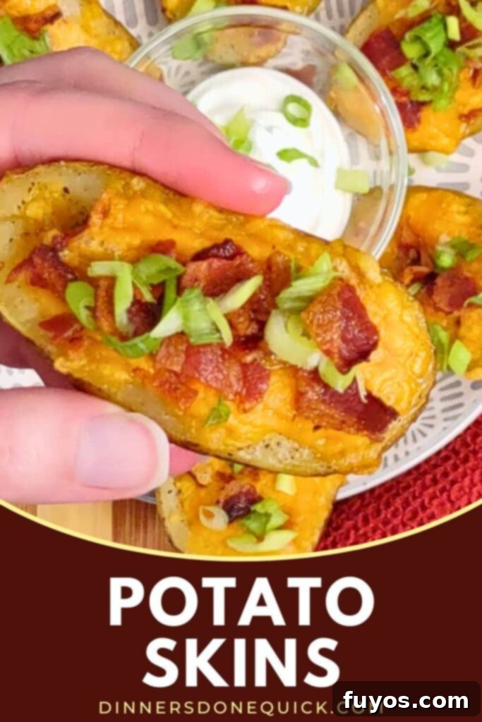 The Best Air Fryer Potato Skins 13 Air fryer potato skins recipe for Pinterest sharing: crispy, cheesy, loaded