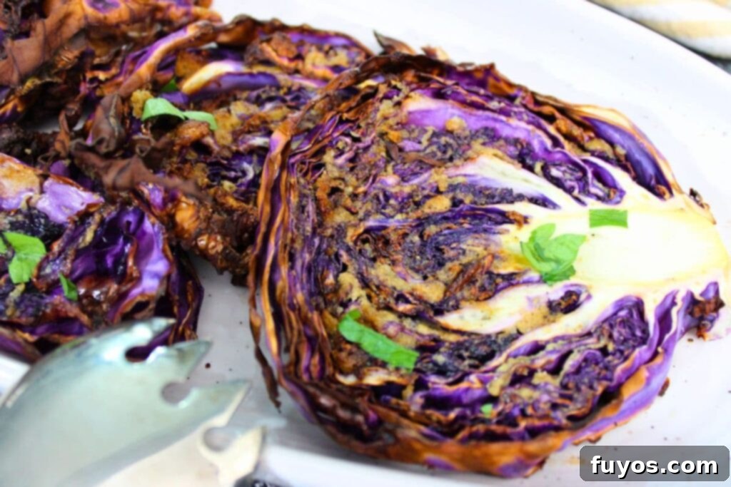 Vibrant Air Fryer Red Cabbage with a Perfect Crunch 9 delicious red cabbage steak slice made in the air fryer