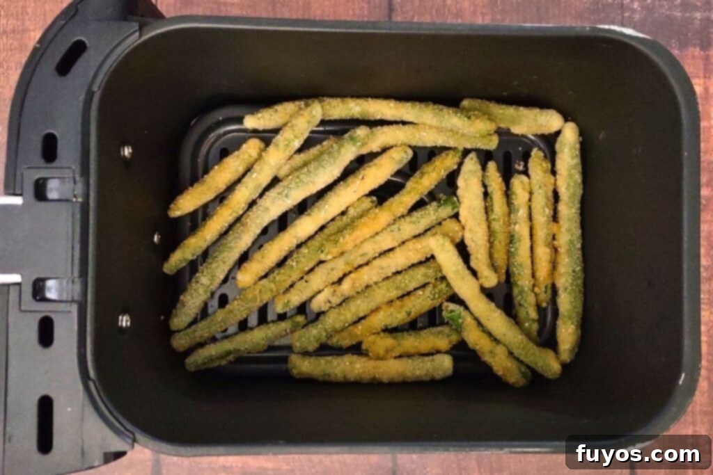 place birds eye green beans in air fryer basket