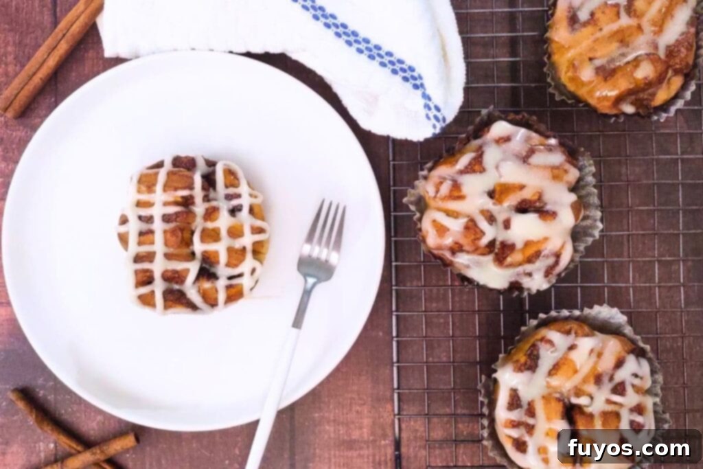 Air Fryer Cinnabon Mini Bites: Fast, Sweet, Pure Indulgence 7 overhead view of cinnabon mini bites on a plate