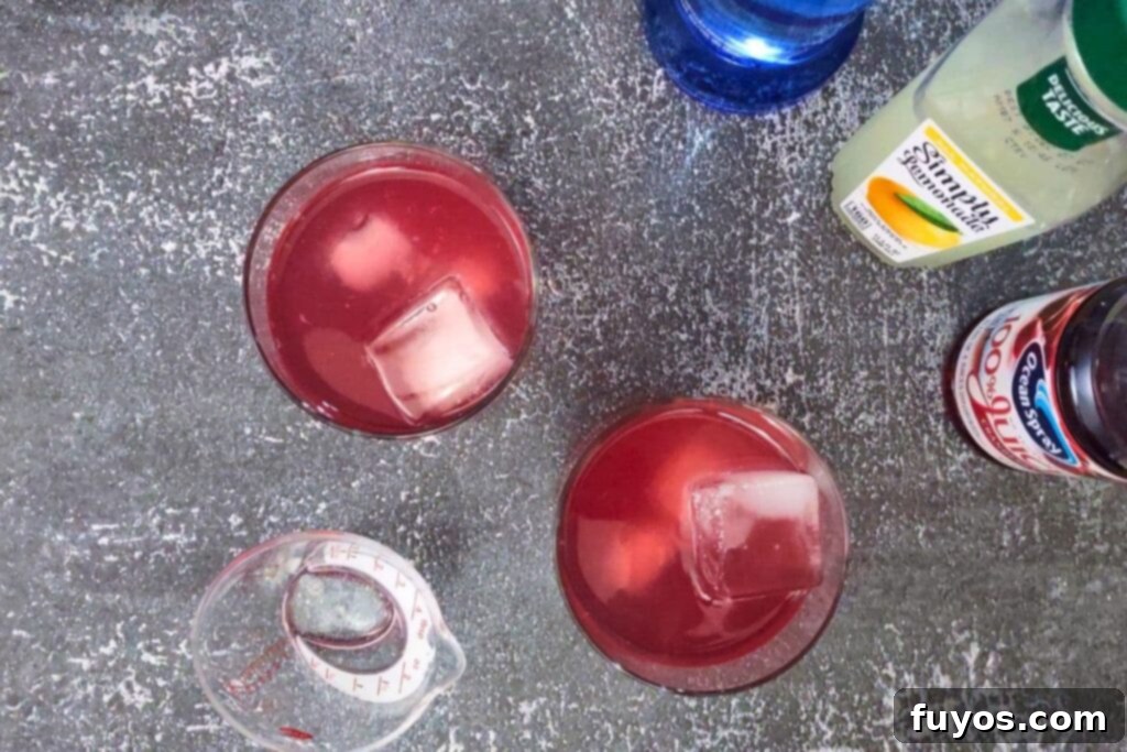 Quick 3 Ingredient Cranberry Lemon Vodka Refresher 6 add ice to the cranberry and vodka mixture