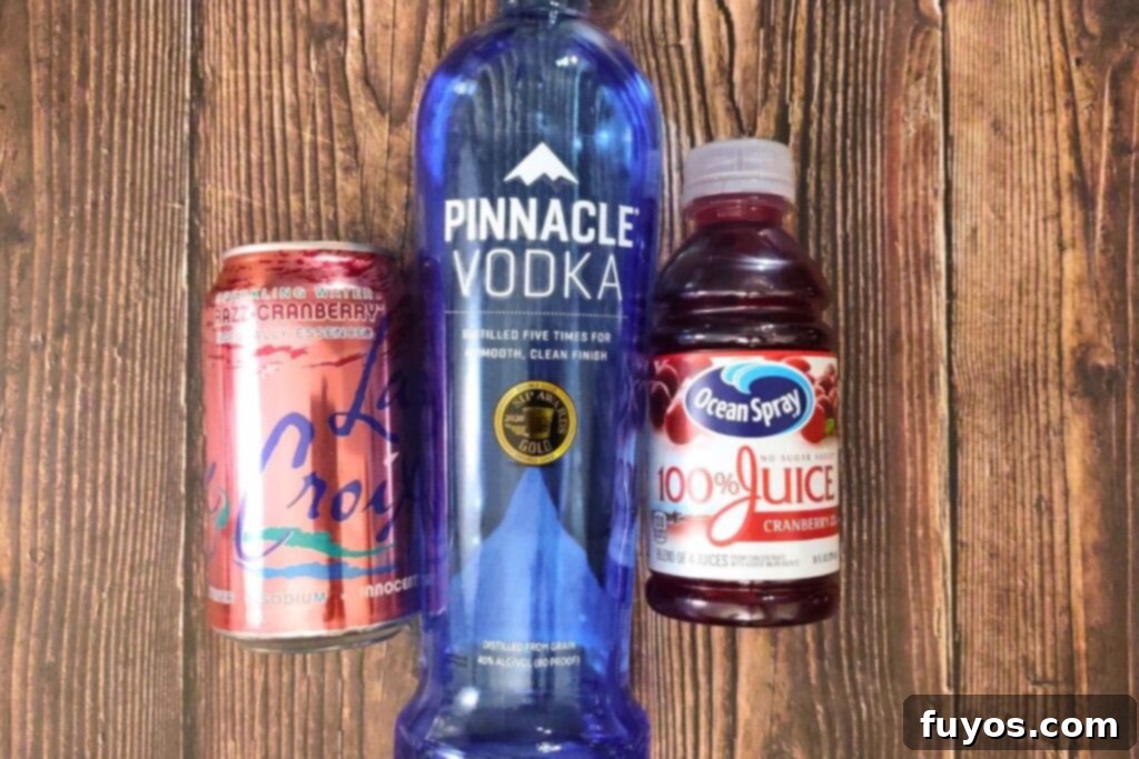 5 Minute Cranberry Vodka Fizz The Ideal Party Starter 4 ingredients to make vodka cranberry fizz cocktails
