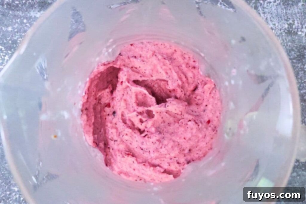 blend your cranberries and banana slices on high