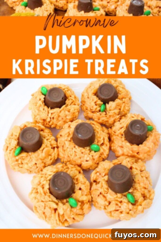 pumpkin rice krispie treats with rolo recipe dinners done quick pinterest