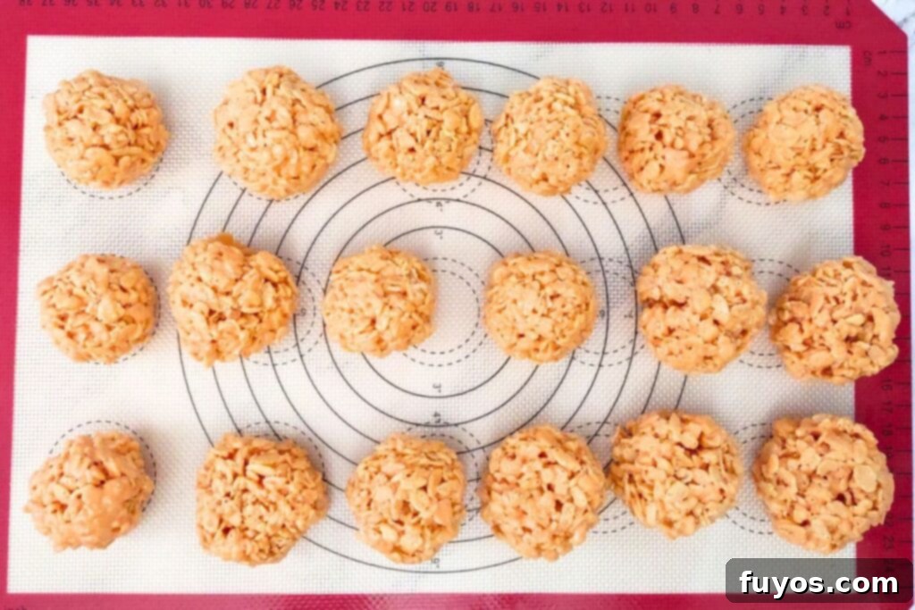 form krispie treats into even balls