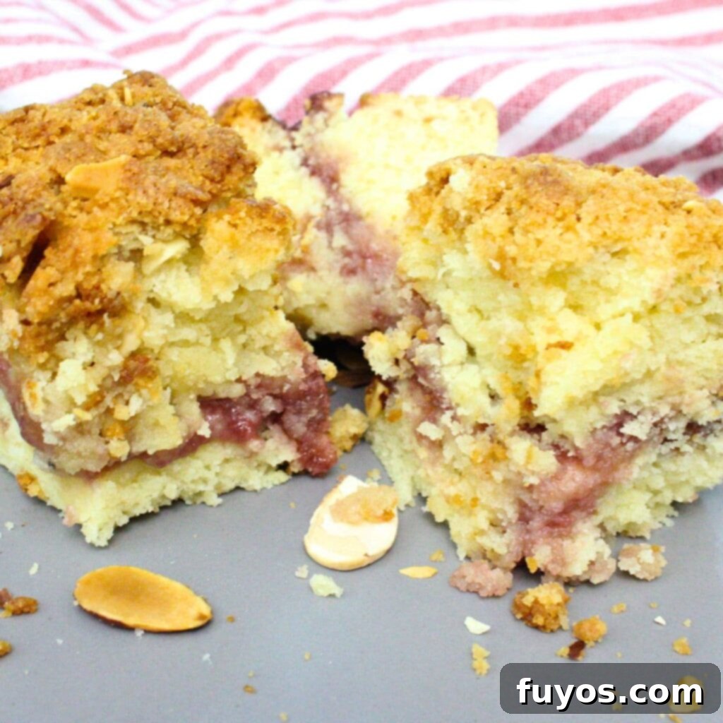 Delicious Homemade Air Fryer Coffee Cake for Breakfast 2 Delicious air fryer coffee cake with raspberry almond flavor, perfect for breakfast or dessert.