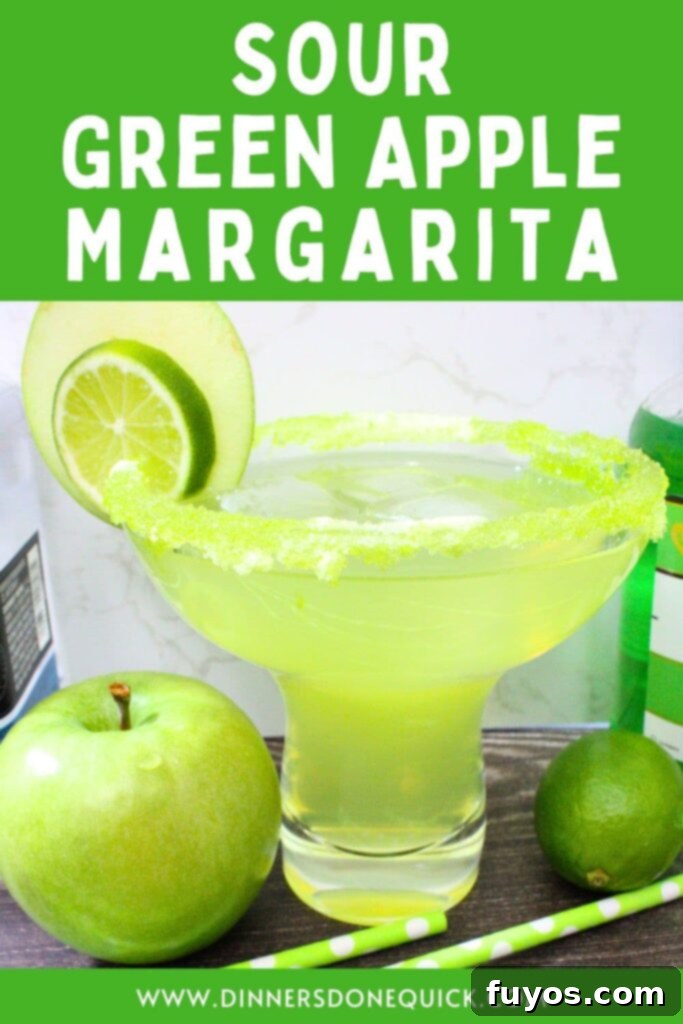 Sweet and Tart Green Apple Margarita Bliss 13 sour green apple margarita cocktail recipe dinners done quick pinterest