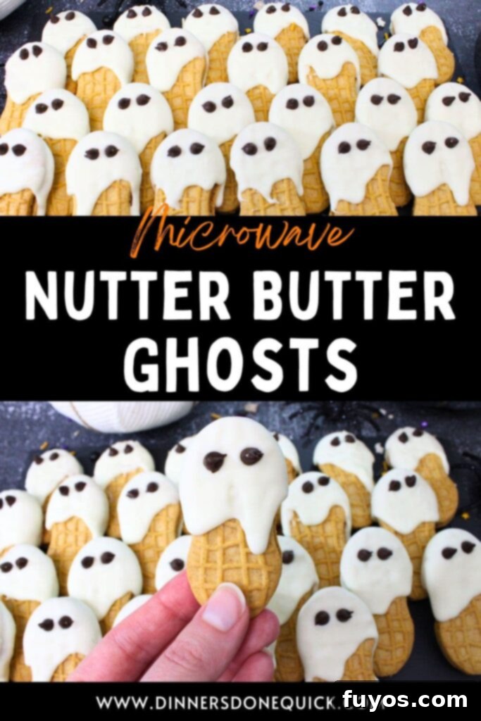 Haunted Nutter Butter Ghosts 3 Ingredient Halloween Magic 14 nutter butter ghost cookies dinners done quick pinterest