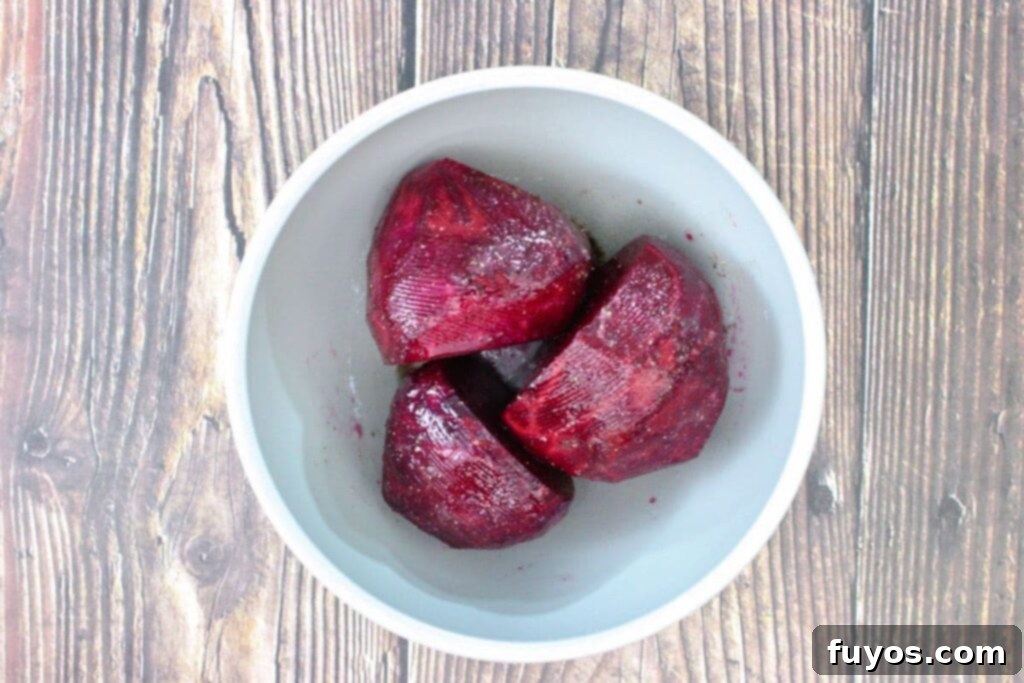 Air Fryer Roasted Whole Beets in Foil 5 trim the beet stems and root then wash thoroughly