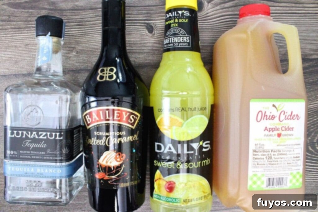 Easy Autumn Caramel Apple Cider Margaritas in 5 Minutes 4 ingredients to make caramel apple cider margaritas
