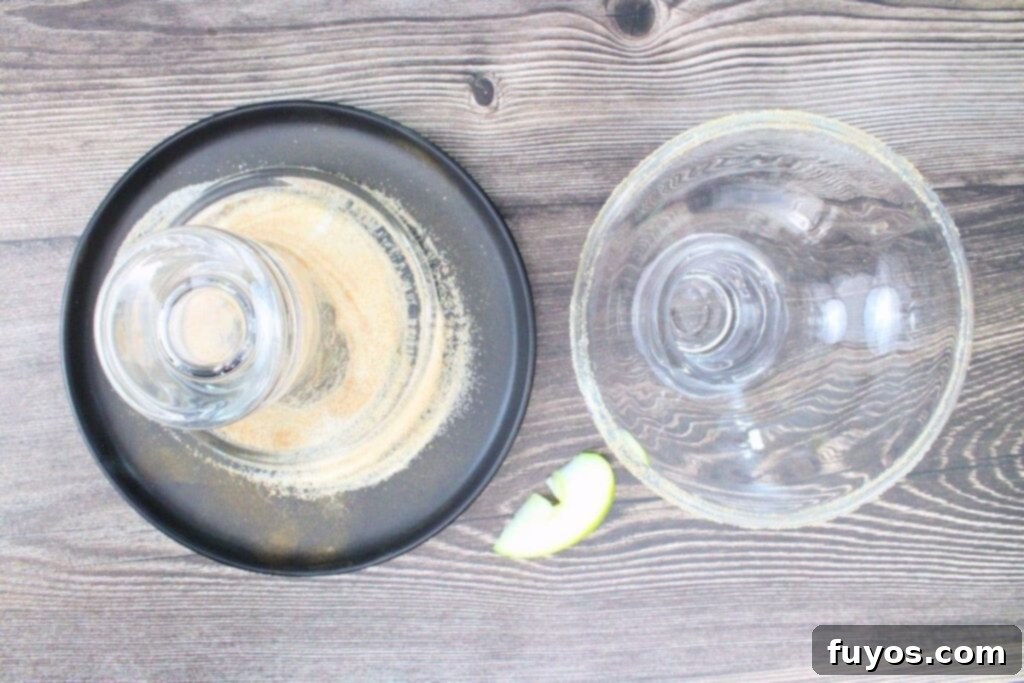 Easy Autumn Caramel Apple Cider Margaritas in 5 Minutes 5 rim your margarita glass with a mixture of cinnamon and sugar