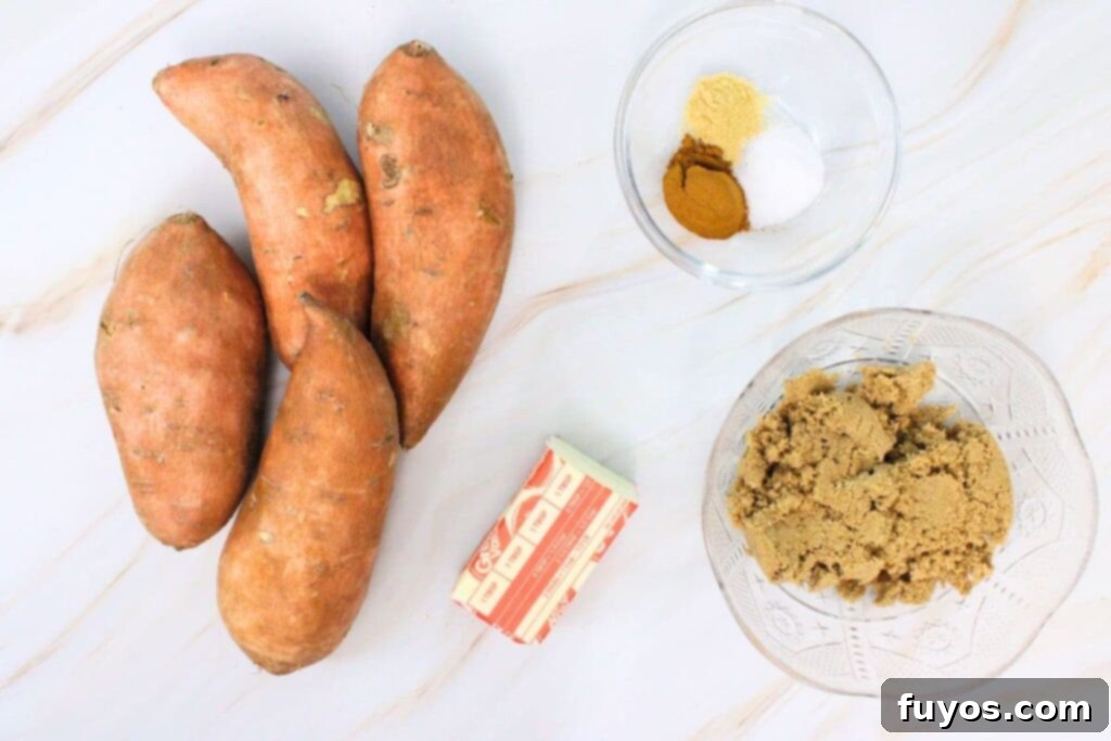Quick Air Fryer Candied Yams Side 4 ingredients to make air fryer candied yams