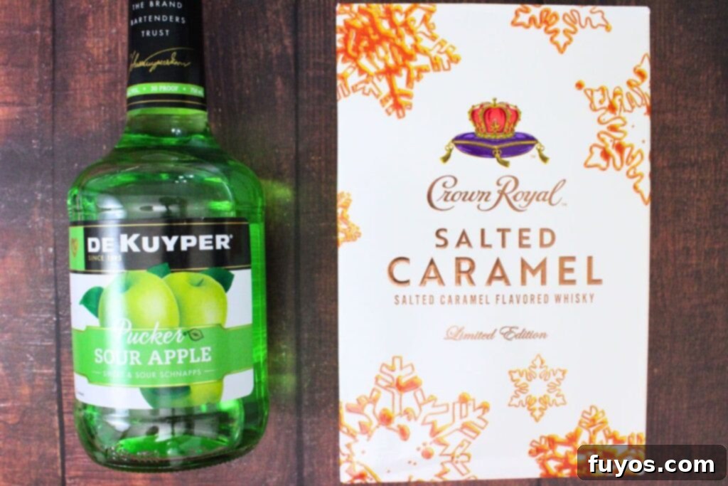 Simple Caramel Apple Crown Shot 4 ingredients to make caramel apple shots with crown