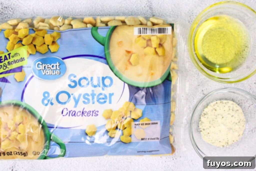 ingredients to make oyster crackers in the air fryer