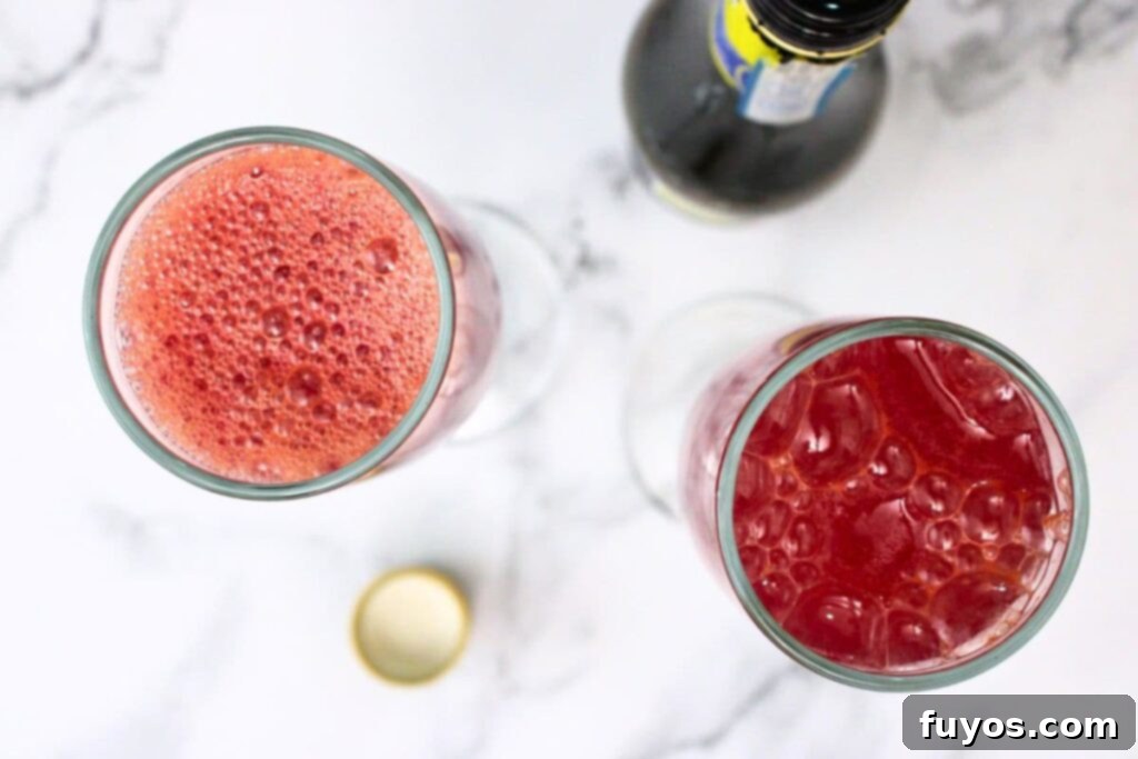 Your Simple 3 Ingredient Blood Orange Mimosa for Winter Brunch 6 slowly pour champagne over blood orange juice
