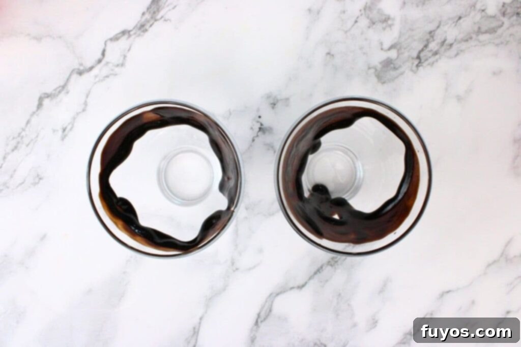 Indulge This Valentine's: Chocolate Covered Cherry Martini 6 drizzle inside of glasses with chocolate syrup
