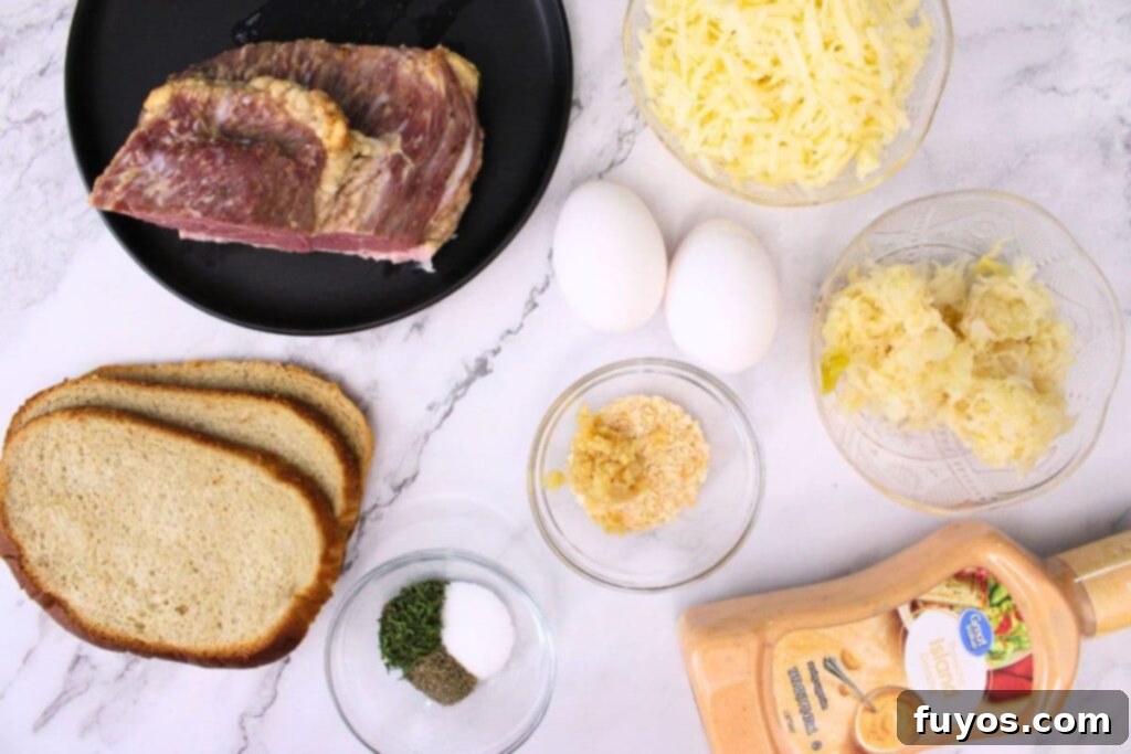 ingredients to make reuben meatballs