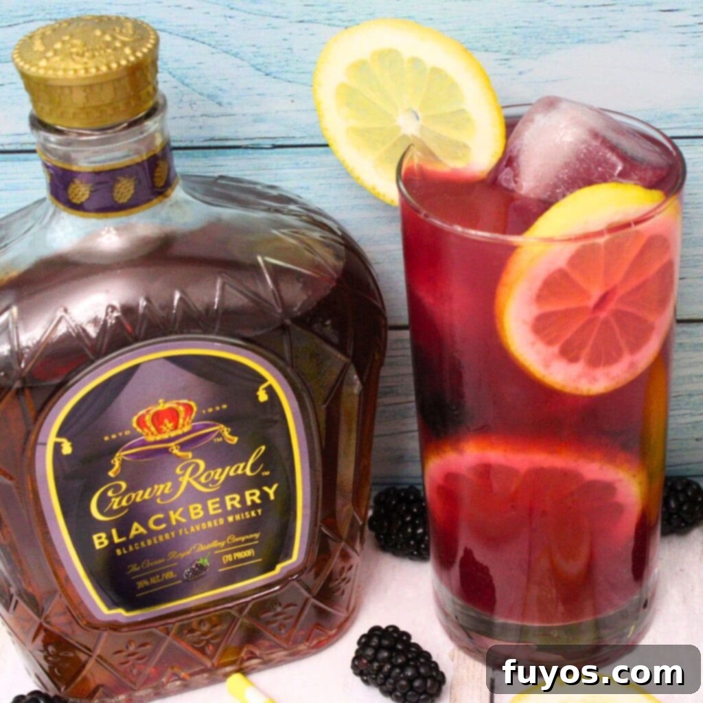 Crown Jewel Blackberry Lemonade: Two-Ingredient Elixir 2 crown blackberry lemonade cocktail recipe dinners done quick features image