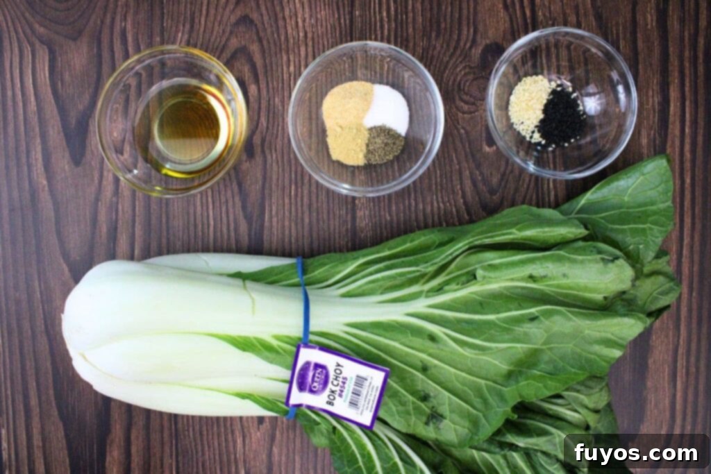 ingredients to make air fryer bok choy