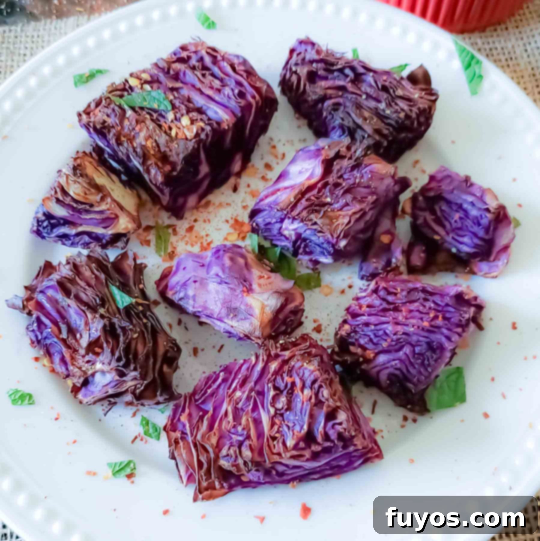 Red Cabbage Chunks in the Air Fryer, a vibrant and tasty side