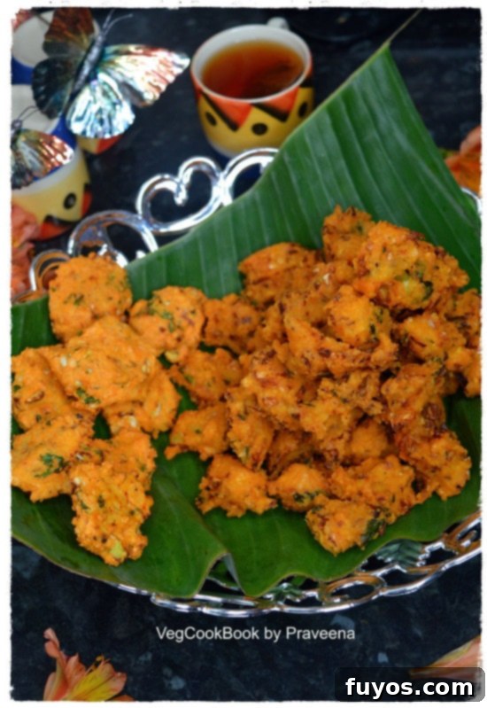 Cabbage Masoor Dal Red Lentil Pakoda (Air Fryer Option), crispy fritters
