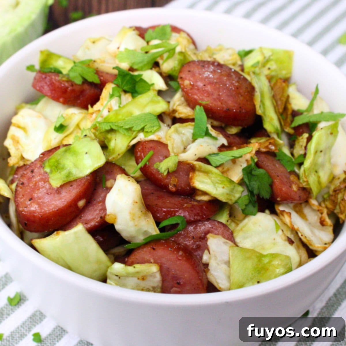 Air fryer cabbage and sausage recipe, a complete weeknight meal