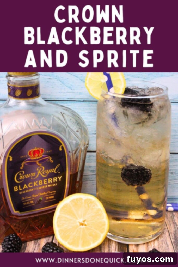 Pin for later: Crown Royal Blackberry and Sprite cocktail recipe, perfect for summer.
