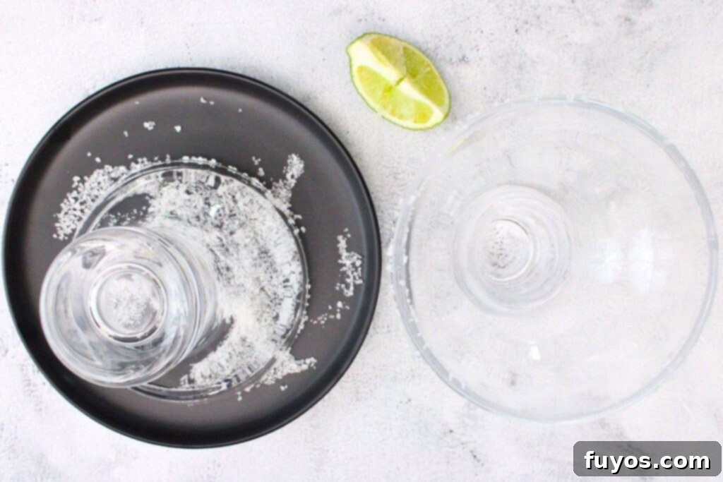 Black Cherry Tequila Burst 5 as an option rim your glass with sea salt