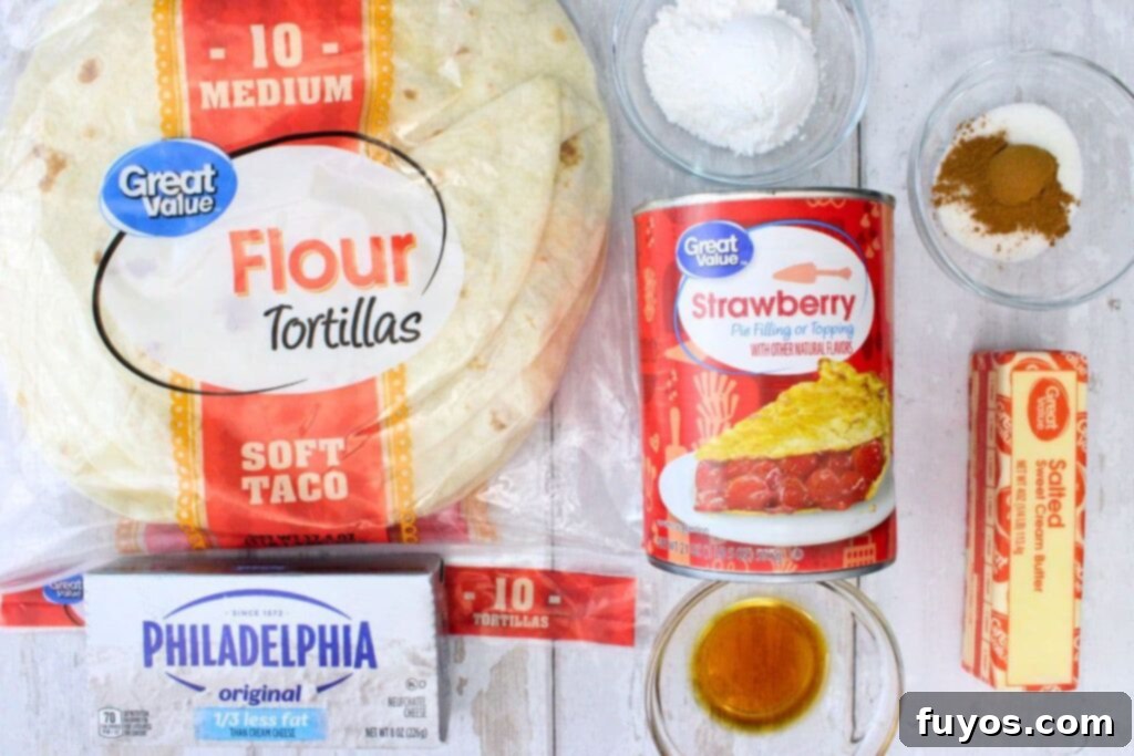 ingredients to make cheesecake chimichangas in the air fryer